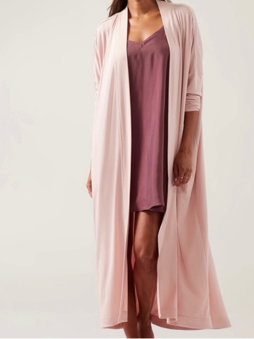 Athleta Full Length Modal Robe Pink S/M